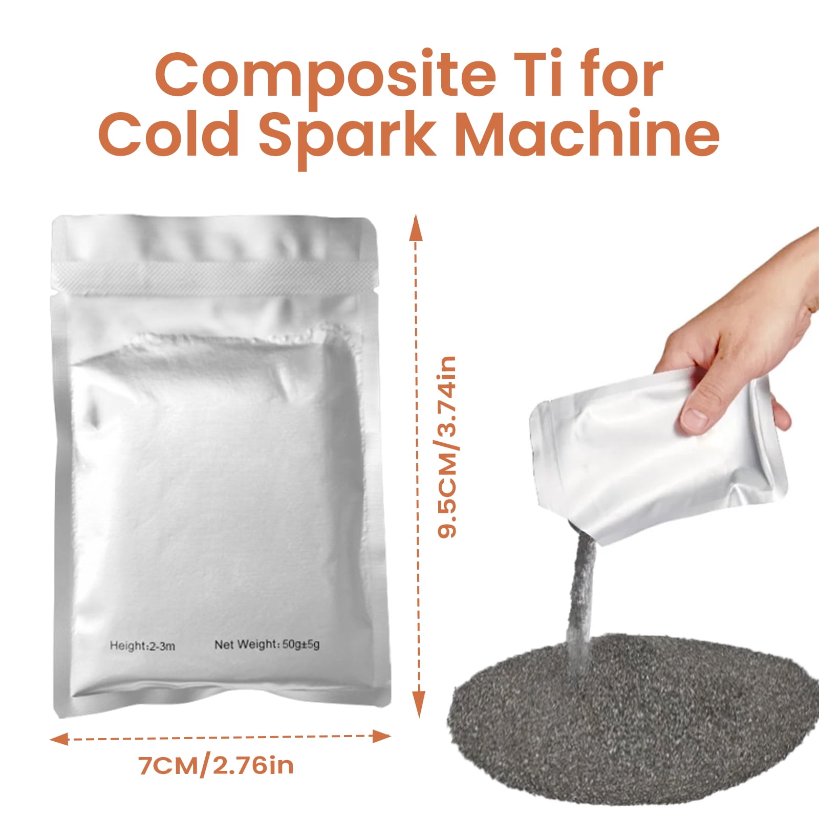 20PCS Cold Spark Machine Powder for Special Effects Machine, 6.6ft-11.5ft Height Effects, Use for Outdoor Weddings, Stages, Events, DJ, Disco, Party