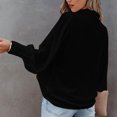 thumbnail image 4 of Blusa de manga larga con solapa de color puro con botones y tops casuales de moda para mujer, 4 of 6