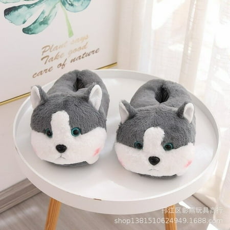 

CoCopeanut Elk Fuzzy Slippers For Women Ladies House Shoes Slides Winter Female Home Indoor Cute Animal Dog Tiger Hamster Plush Slippers