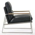thumbnail image 6 of Omax Decor Colin Stainless Steel & Genuine Leather Accent Chair in Black, 6 of 7