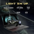 thumbnail image 3 of Lenovo IdeaPad Gaming 3 Gaming Laptop, 15.6" FHD 120Hz Display Laptop, AMD Ryzen 5 6600H, 64GB RAM, 4TB PCIe SSD, NVIDIA GeForce RTX 3050, Backlit Keyboard, Win 11, 128GB Hotface Extension Set, 3 of 9