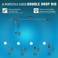 thumbnail image 3 of Double Drop Saltwater Fishing Rig – Mono 2 Hook Bottom Rigs with Swivels & Snaps, Pre-Tied Surf Pier Boat Leader Line for Snapper, Bass, Mackerel, Catfish, 3 of 7