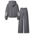thumbnail image 7 of Hvogkswy Boys Girls Sweatsuit Floral Print Kids Sweat Suits Long Sleeve Hooded Sweatshirt & Wide Leg Sweatpant Fall Fashion Tracksuits, 7 of 7
