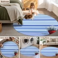 thumbnail image 5 of Round Rugs 3.3Ft, Blue Ombre Striped Daisy Round Area Rug Washable Indoor Throw Carpet, Vintage Flowers Abstract Art Soft Non Slip Circle Rug for Laundry Room Patio Home Decor Aesthetic, 5 of 8