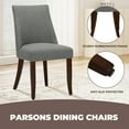 thumbnail image 4 of Dining Chairs - Mid Century Modern Farmhouse Fabric Upholstered with Back and Wood Legs for Dining Room and Restaurant, Set of 2,Lightgrey, 4 of 7
