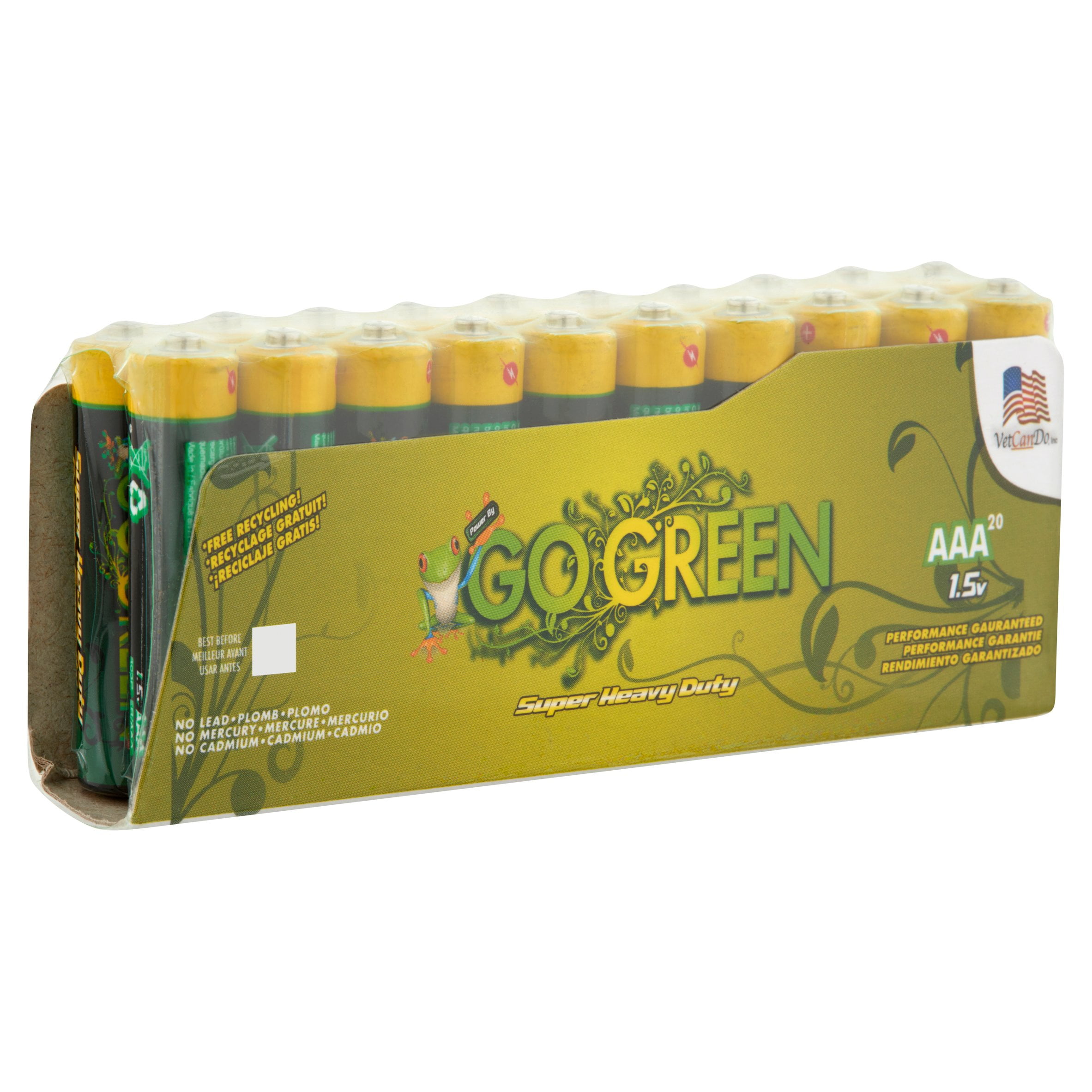 Go Green Heavy Duty AAA Batteries, 20 Count