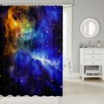 thumbnail image 2 of Manfei Celestial Nebula Shower Curtain 72Wx72L,Sparkling Stars Print Bathroom Curtain,Blue Orange, 2 of 5
