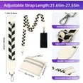thumbnail image 3 of JUMRHFAN Phone Strap with Zipper Pouch- Stylish Adjustable Anti Theft Cellphone Lanyard Wrist Strap with Leather Wallet for All Phones (Stripe+White), 3 of 14