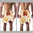 thumbnail image 3 of luoweisi Men's Beach Shorts Quick Dry Swim Trunks with Mesh Lining Thanksgiving Leaves L, 3 of 5