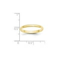 thumbnail image 2 of 10k Yellow Gold Solid Polished Lightweight 2.5mm Ltw Half Round Band Size 7 Ring Ring for Women and Men, 2 of 2