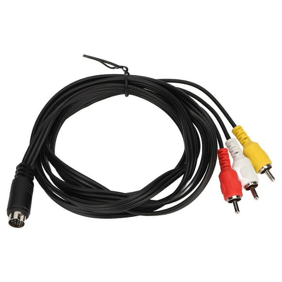Mini DIN 10 Pin to 3 RCA Cable Male to Male Clear Signal Video Adapter Cord for TV Monitor Projector 5.9ft