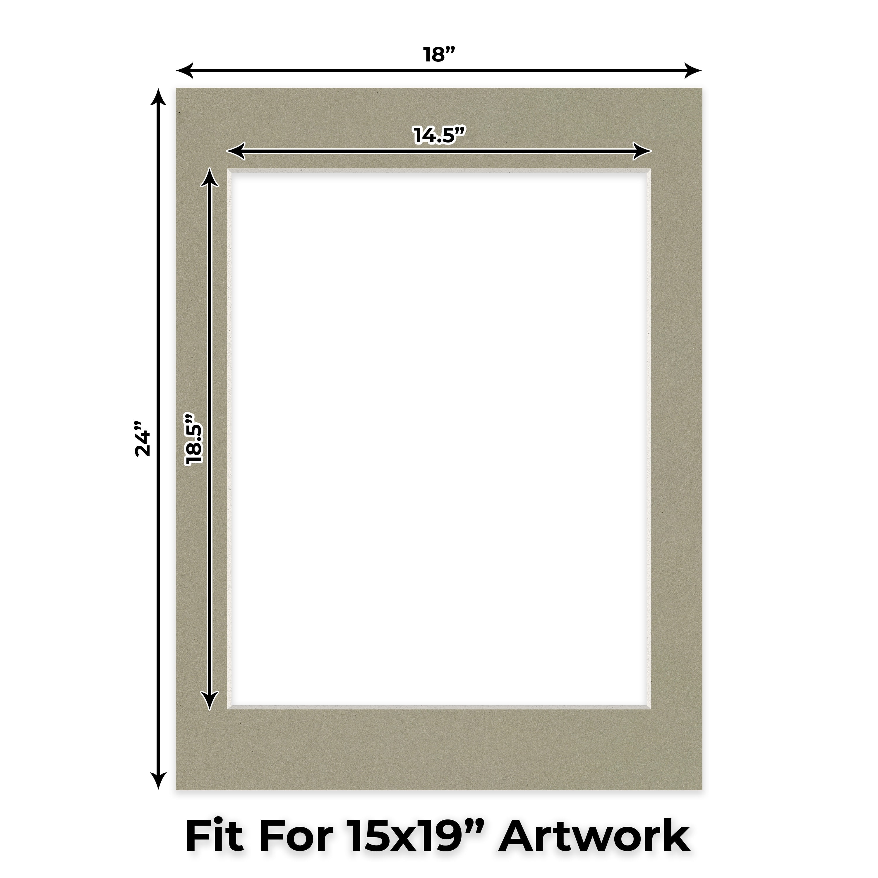 Umber Green Picture Frame Mat for 18x24 Frames - Fits 15x19 Photos - 1 Mat