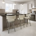 thumbnail image 4 of Amisco Rosco 26 In. Swivel Counter Stool - Cream boucle polyester / Grey Metal, 4 of 5