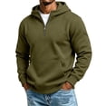 thumbnail image 3 of Men's Half Zip Hoodie,Long Sleeve Casual Solid Sweatshirt with Kangaroo Pocket for Everyday Casual Outfits, 3 of 6