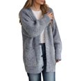 thumbnail image 2 of Cardigan Sweaters for Women Fall Winter Long Sleeve Loose Casual V Neck Button Down Ribbed Knit Sweater Coats with Pockets, 2 of 5