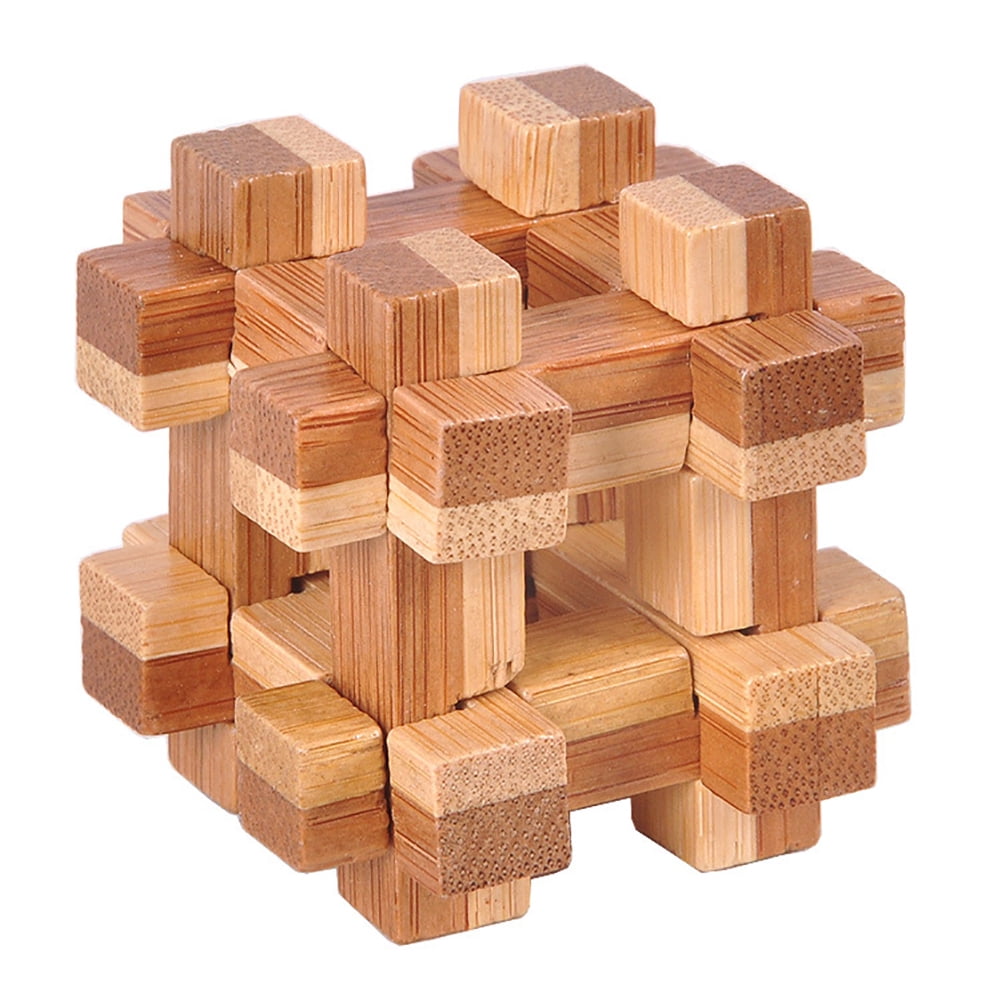 Adults IQ Brain Teaser Cube Kong Ming Lock Wooden Puzzle Educational Game Toy. 