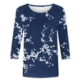 thumbnail image 4 of DeHolifer Womens Tops 3/4 Sleeve Crewneck Casual Printed Comfy Lightweight Summer Tee Tops Multicolor 4XL, 4 of 5