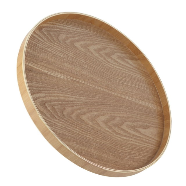 Forma Redonda De Madera Maciza Para Té Y Café, Aperitivos, Comidas, Bandeja Para Servir Platos, Bandejas Para Restaurante, Bandeja Para Servir Alimentos De 37,5 Cm
