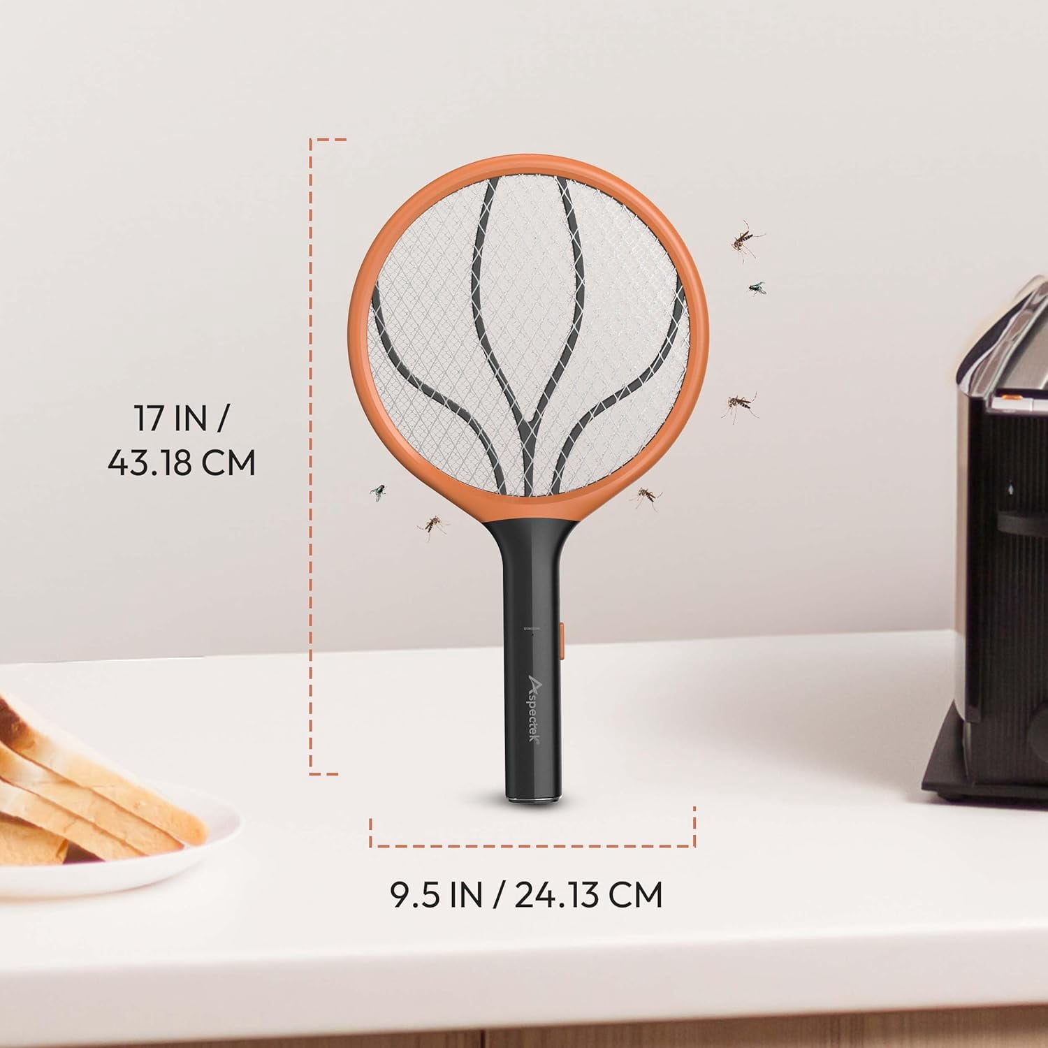 ASPECTEK 2-Pack Electric Fly Swatter, 3000V Bug Zapper and Mosquito Racket for Indoor and Outdoor Use, Handheld Insect and Mosquito Killer (2xAA Batteries Not Included)