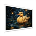 thumbnail image 2 of Designart "Duck Wondering under Starry Night Sky" Animals Framed Wall Art Decor - Modern Farmhouse Yellow Duck Living Room Framed Canvas Art, 2 of 6