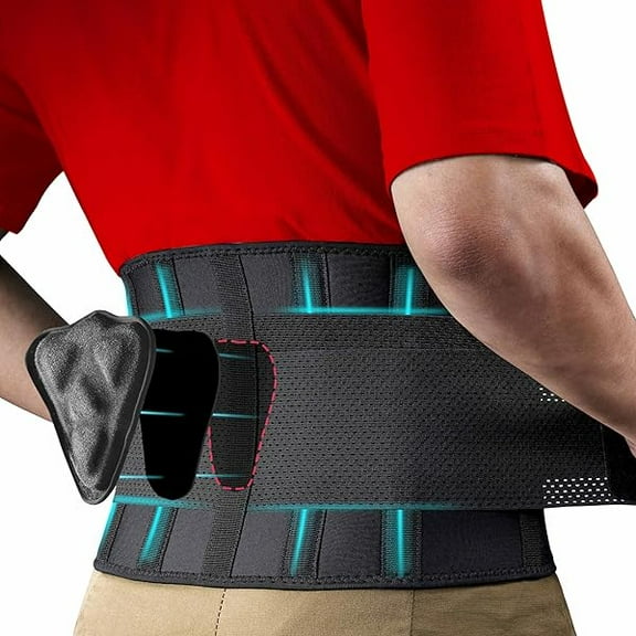 Back Brace for Men Lower Back Pain Relief Lumbar Support Brace Waist Belt with Ergonomic 3D Silicone Pad for Heavy Lifting Work, Herniated Disc, Sciatica L/XL