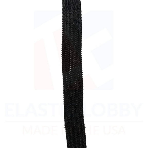 5/16" (8mm) Black Knitted Elastic - US Made - 10 yards