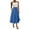 Blue, variant on WTOBBY Women's Bohemian Solid Color Pocket Skirt Casual High Waist Maxi Skirt with Elastic Waist Drawstring Tiered Flowy Long Skirt for Summer Beach,Black L