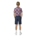 thumbnail image 2 of Birdie Bound Boys Performance Gamer Grid Golf Polo Shirt, Sizes XS-XL, 2 of 6