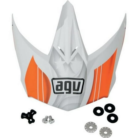 Agv Visor - AGV Helmet Visor with Screws for AX-8 EVO - White/Orange KIT75002