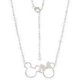 thumbnail image 4 of Disney Jewelry for Women and Girls, Mickey and Minnie Silver Plated Silhouette Pendant Necklace, 18 Inch Chain Mickey 90th Birthday Anniversary, 4 of 5