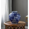 thumbnail image 6 of A&B Home Blue & White Porcelain Vase - Modern Abstract Art Pattern, Short and Round Jar Shape, No Lid for Floral Displays, Home Decor Centerpiece, 9'' x 9.5'', 6 of 10