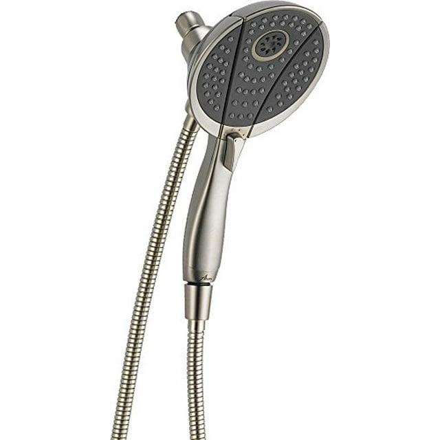 DELTA FAUCET 4-Spray In2ition 2-in-1 Dual Hand Held Shower Head with Hose, Stainless 58467-SS