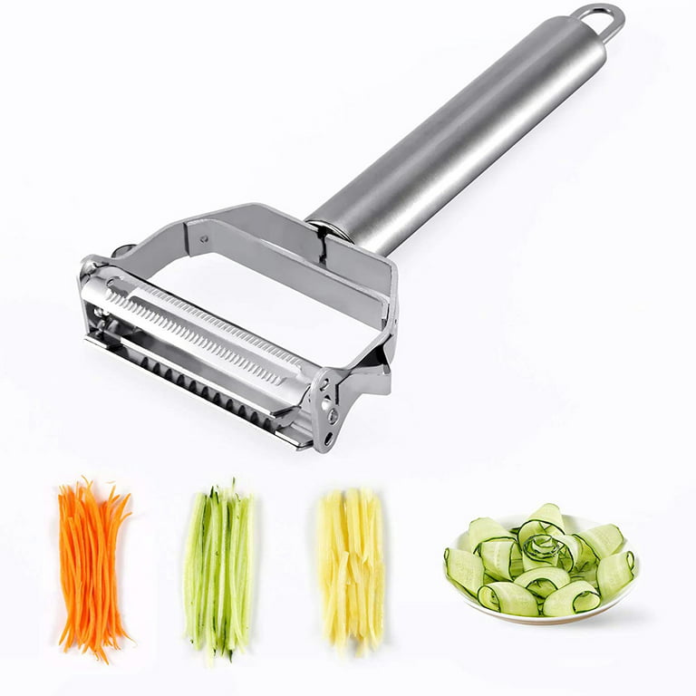  Veggetti Veggie Slicer, Dual Stainless Steel Blade Vegetable  Cutter for Thick or Thin Noodle, Works with Zucchini, Squash, Cucumbers,  Carrots, and more,White : Home & Kitchen