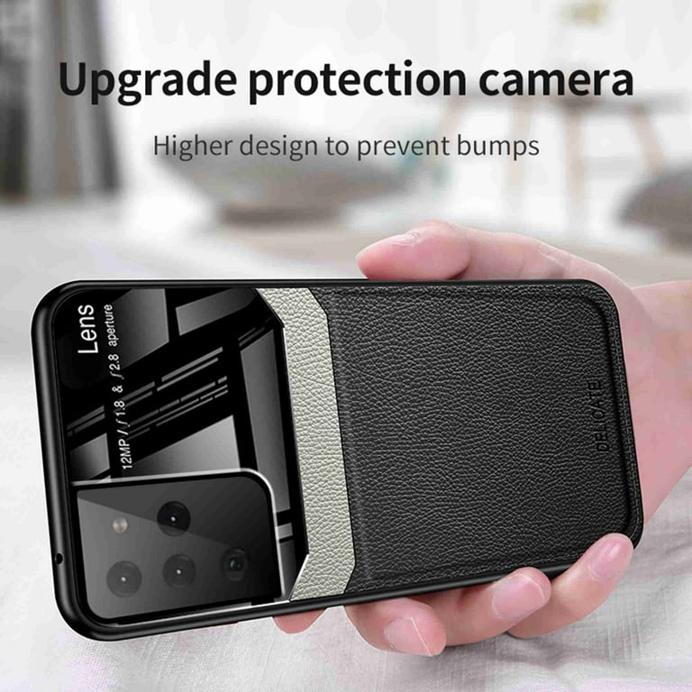 Case For Alcatel 1 2021 (5.0") + Screen Protector Film Tempered Glass, Magnetic PU Wallet Flip Protective Cover With Card Slots And Stand Shell, Red