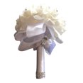 thumbnail image 1 of Still Pure-White Crystal Pearl Silk Roses Ramo de novia para dama de honor (18 cm 24 cm, blanco puro) Vhermosa SNFLD1792, 1 of 4
