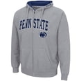 thumbnail image 2 of Men's Colosseum Heathered Gray Penn State Nittany Lions Arch & Logo 3.0 Full-Zip Hoodie, 2 of 3
