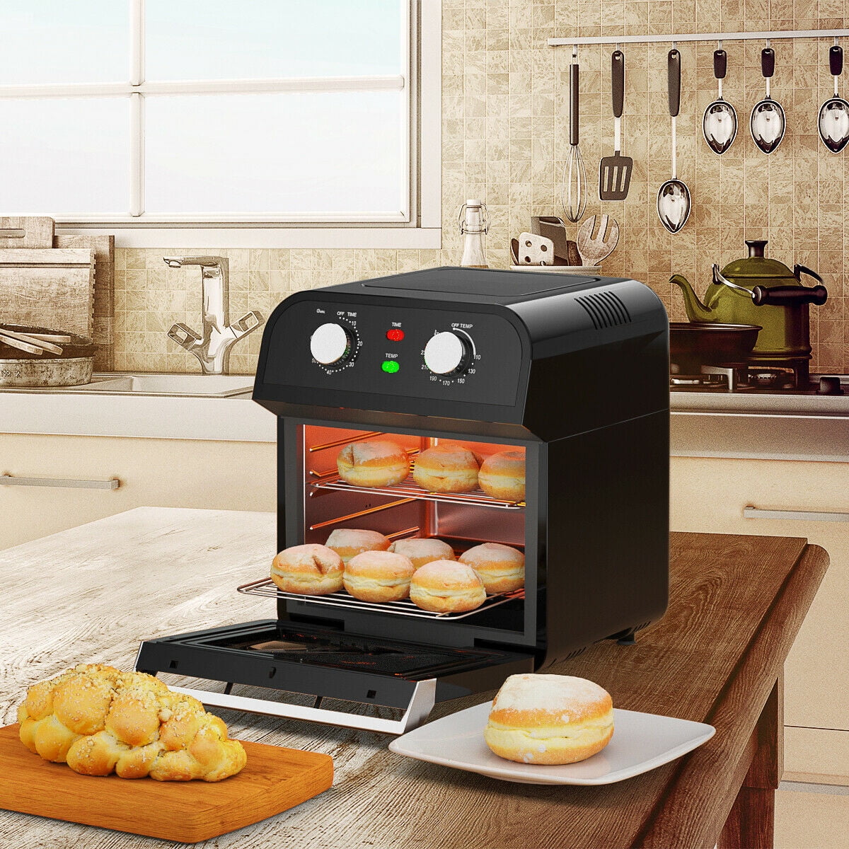 12.7QT 1600W Rotisserie Dehydrator Convection Air Fryer Oven - Walmart