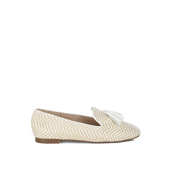 Dara Raffia Tassels Detail Loafers