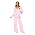 thumbnail image 2 of Forever 21 Women’s Zip Up Hoodie with Floral Patches, Relaxed Fit Hooded Sweatshirt with Front Pockets for Casual Everyday Layering, Pink, X-Small, 2 of 5
