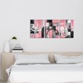 thumbnail image 7 of Pink and Grey Abstract Geometric Circle Canvas Wall Art Pink Pictures Framed Artwork for Living Room Bedroom Wall Decoration (Pink), 7 of 7
