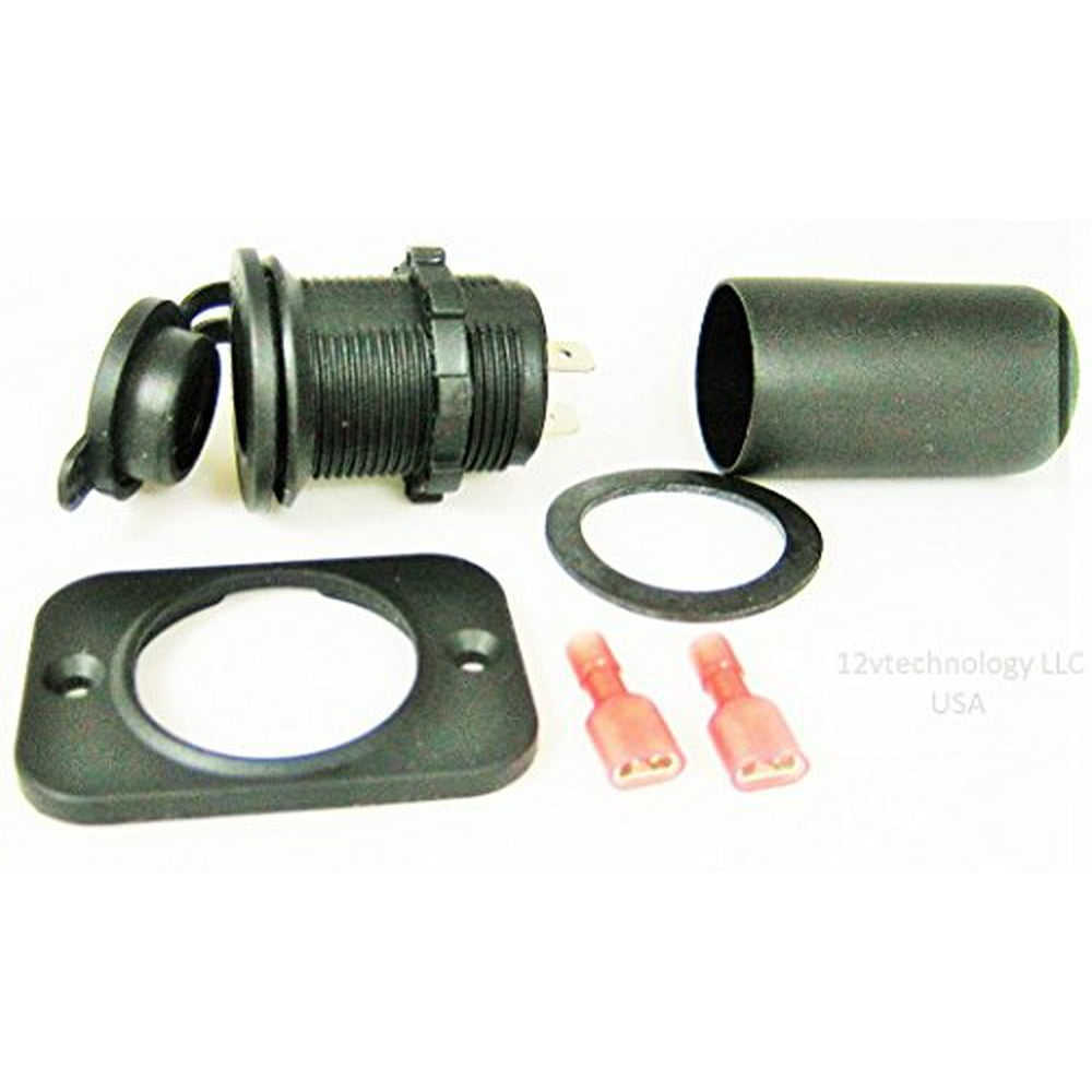 12 Volt Accessory Power Outlet Lighter Socket with Boot Marine Motorcycle sr+