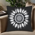 thumbnail image 5 of Set of 2 18x18in Throw Pillow Covers - Elegant Black & White Floral Design Stylish Cushion Cases for Couch Bed or Car, 5 of 8