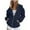 A-Dark Blue354, variant on Womens Hoodies Spring Zipper Solid Long Sleeve Drawstring Hoodie Spring Outerwear Oversized Casual Fashion Tops