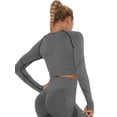 thumbnail image 3 of MISS MOLY Women's Crop Top Gym Workout Seamless Long Sleeve Compression Activewear Yoga Shirts with Thumb Hole, 3 of 5