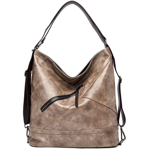 CoCopeaunts Womens PU Leather Tote Bag Large Capacity Handbag Retro Shoulder Bag with Adjustable Strap Casual Hobo Purse
