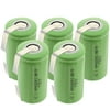 5x Exell 1.2V 4000mAh NiMH C Size Rechargeable Batteries w/ Tabs