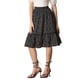thumbnail image 4 of Faldas de mujer Inspire Chic con cintura elástica, en línea A, con volantes en capas y estampado floral, falda midi negra floral 3XL, 4 of 6