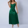 thumbnail image 3 of RXMEKW Robe Maxi en Satin pour Femmes avec Col Bénitier et Bretelles Spaghetti, Robe de Soirée Ajustée Unie pour Invitée de Mariage et Cocktail, 3 of 8