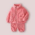 thumbnail image 2 of REDARER Winter Girls Pajama Two Piece Outfit Cozy Flannel Thermal Loungewear for Toddler and Kid Sleepwear,Kids Clothing,Size:3-4 Years, 2 of 3