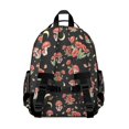 thumbnail image 2 of Mushroom and Moon Black Pattern Cute School Backpack Bag for School with Padded Back and Adjustable Shoulder Straps 15.25"x11.5"x5.25", 2 of 4